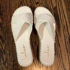 White platform sandals
